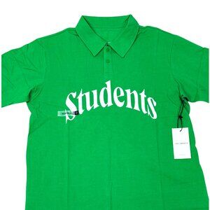 STUDENTS Golf Green Mesh Polo Shirt Size L – Short Sleeve Collared Top